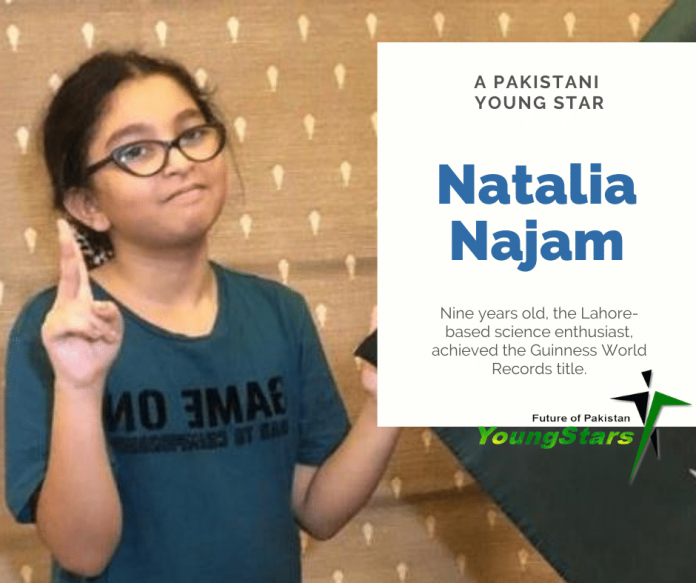 Natalia Najam achieved the Guinness World Records title in Periodic Table [youngstars.pk]
